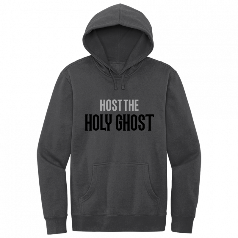 Host The Holy Ghost Black & Gray Design Hoodie Sweatshirt