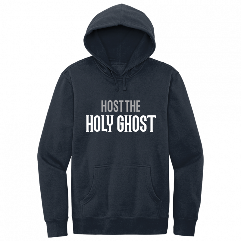 Host The Holy Ghost White & Gray Design Hoodie Sweatshirt