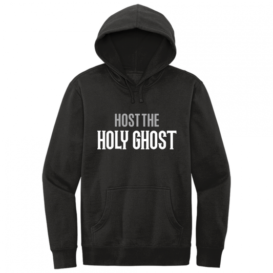 Host The Holy Ghost White & Gray Design Hoodie Sweatshirt