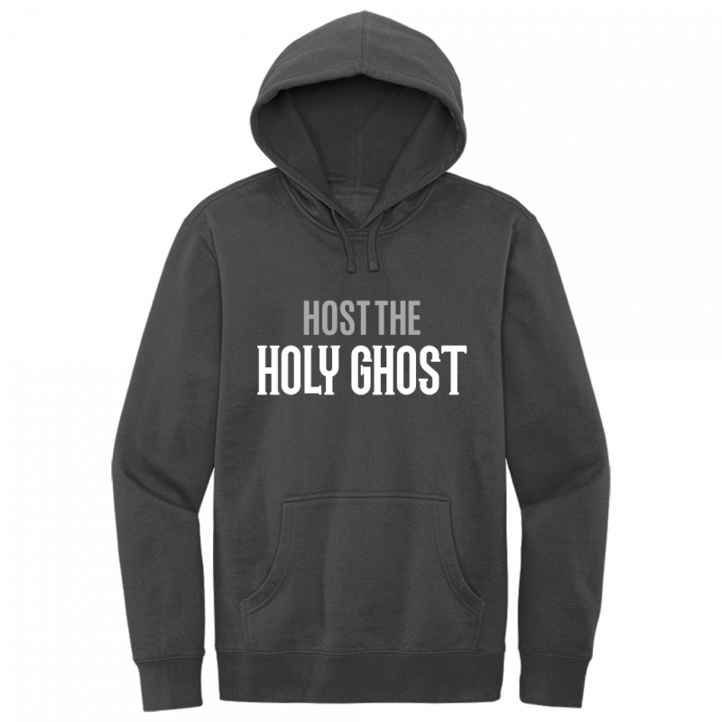 Host The Holy Ghost White & Gray Design Hoodie Sweatshirt