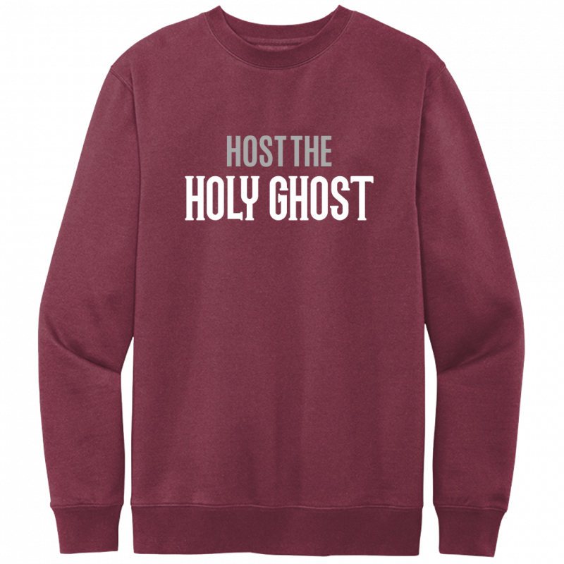 Host The Holy Ghost White & Gray Design Crewneck Sweatshirt