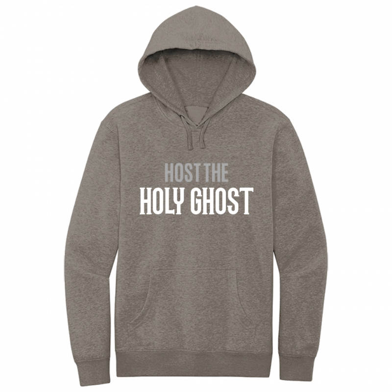 Host The Holy Ghost White & Gray Design Hoodie Sweatshirt