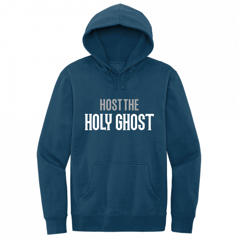 Host The Holy Ghost White & Gray Design Hoodie Sweatshirt