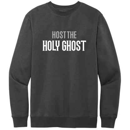 Host The Holy Ghost White & Gray Design Crewneck Sweatshirt