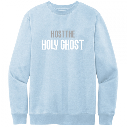 Host The Holy Ghost White & Gray Design Crewneck Sweatshirt