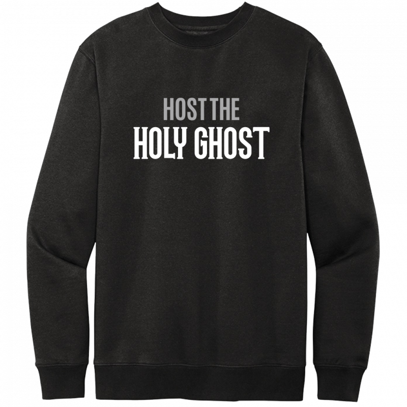 Host The Holy Ghost White & Gray Design Crewneck Sweatshirt