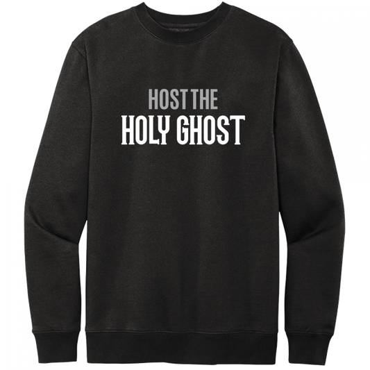 Host The Holy Ghost White & Gray Design Crewneck Sweatshirt