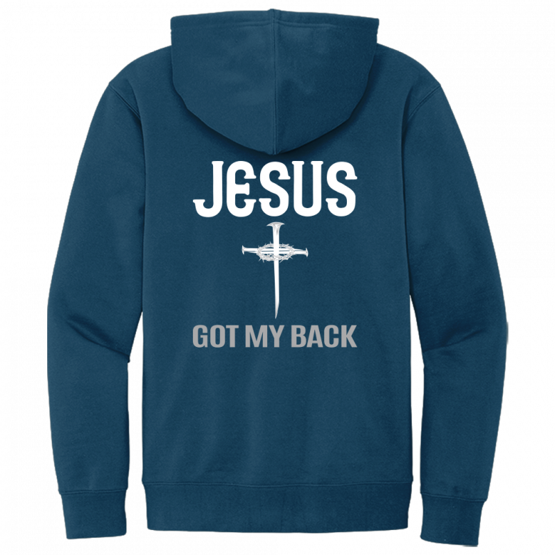 Jesus Got My Back White Design Hoodie Sweatshirt