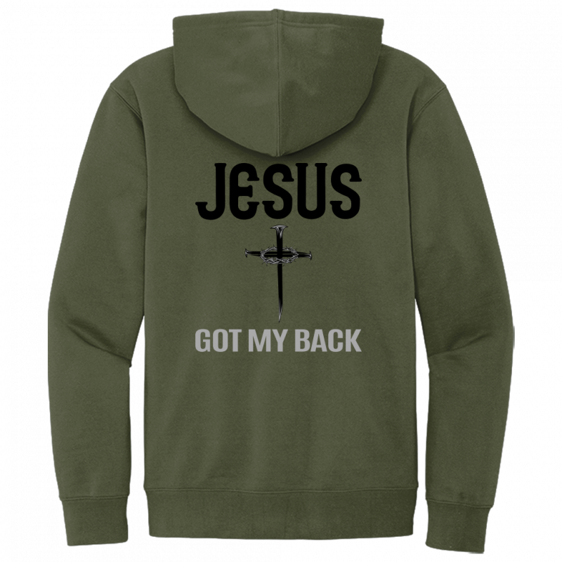 Jesus Got My Back Black Design Hoodie Sweatshirt