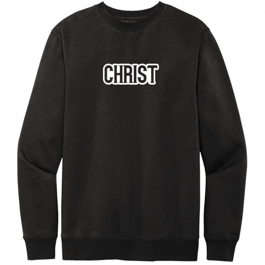 Christ White Design Crewneck Sweatshirt