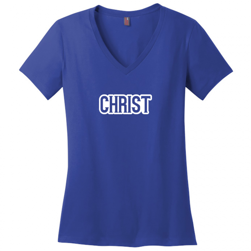 Christ White Design Woman's V-Neck