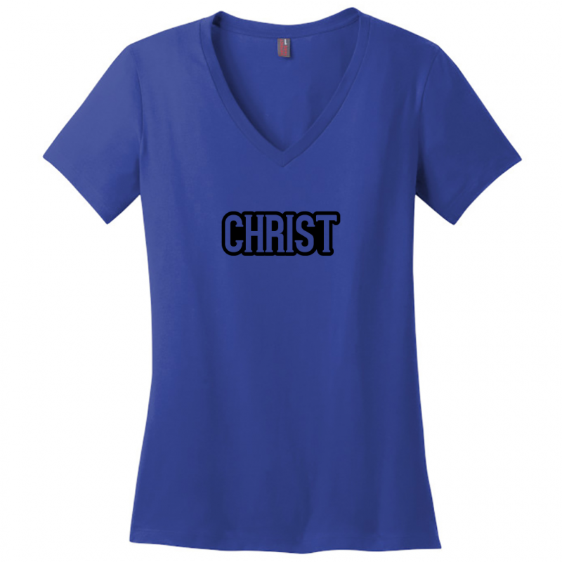 Christ Black Design Woman's V-Neck