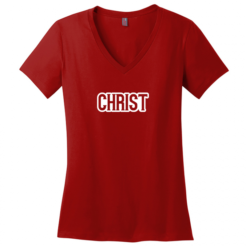 Christ White Design Woman's V-Neck