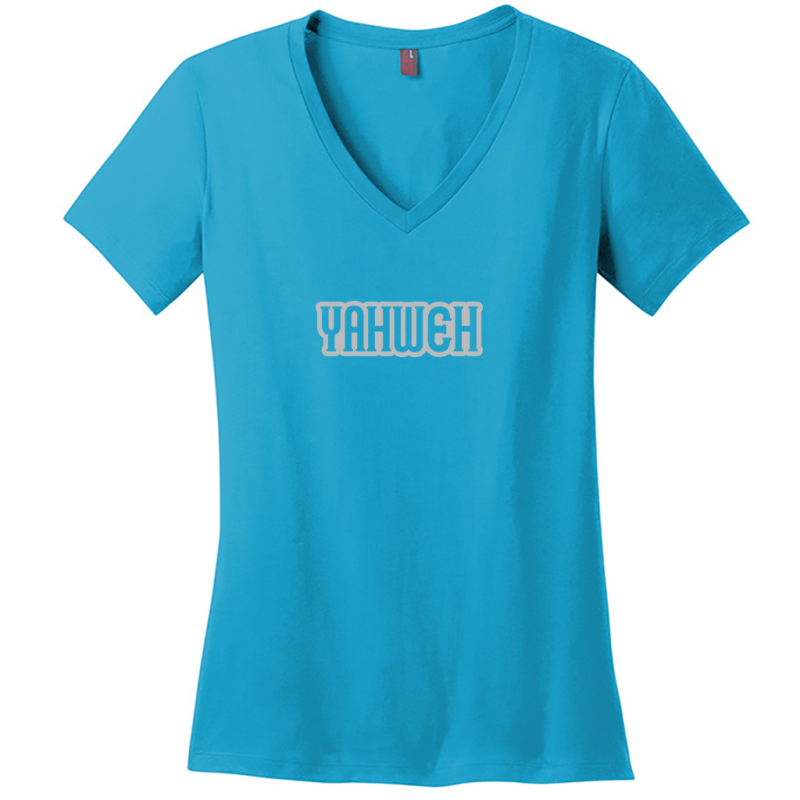 Yahweh Gray Design Woman's V-Neck