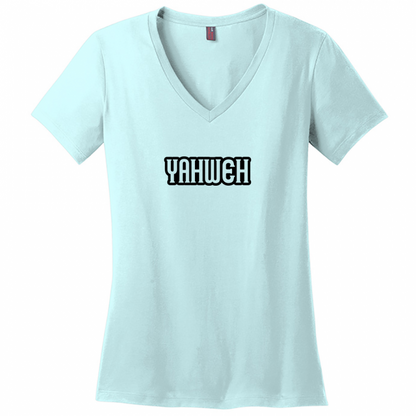 Yahweh Black Design Woman's V-Neck