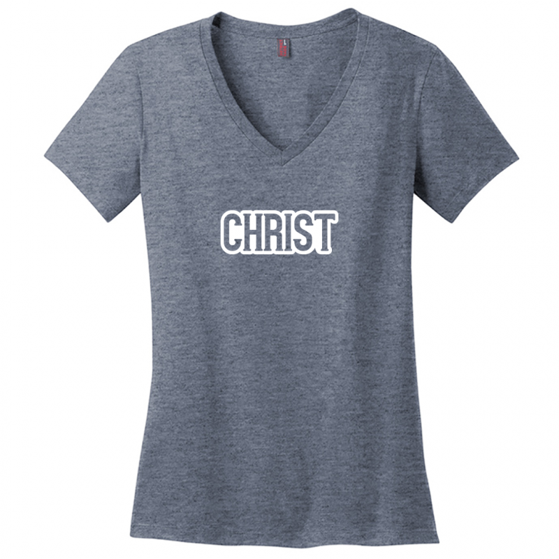 Christ White Design Woman's V-Neck