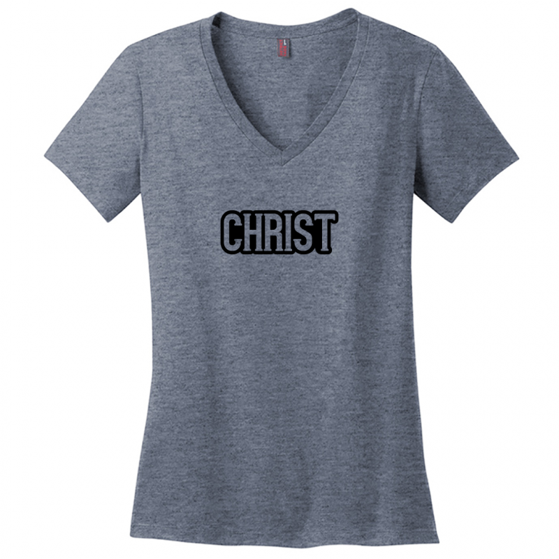 Christ Black Design Woman's V-Neck