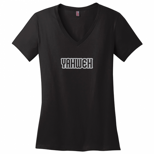 Yahweh Gray Design Woman's V-Neck