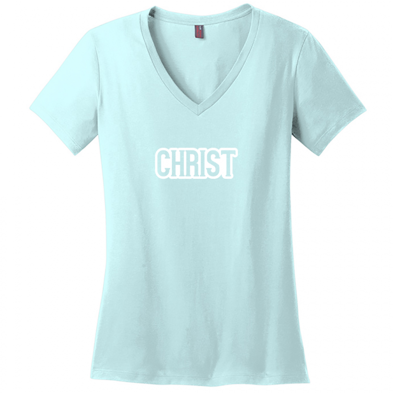 Christ White Design Woman's V-Neck