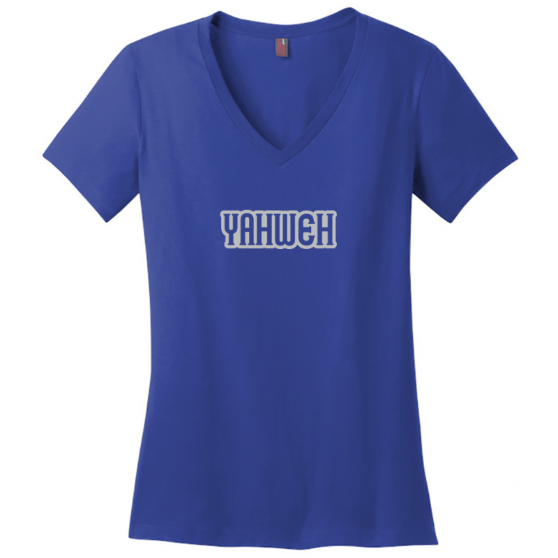 Yahweh Gray Design Woman's V-Neck