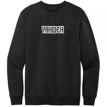 Yahweh White Design Crewneck Sweatshirt