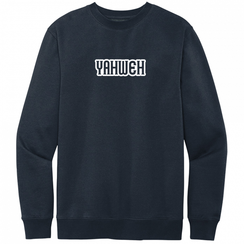 Yahweh White Design Crewneck Sweatshirt