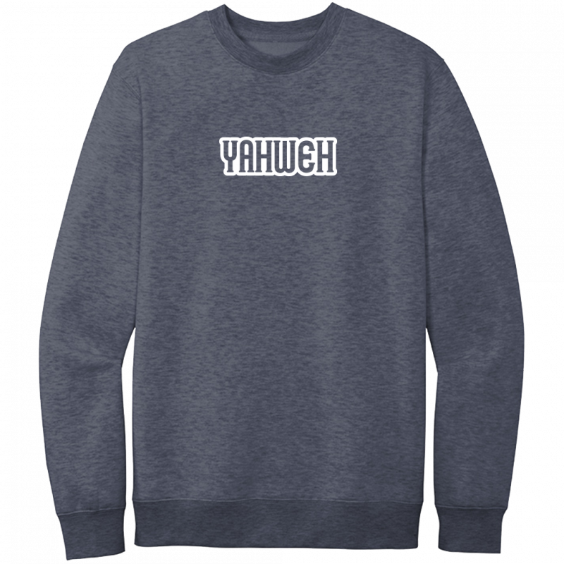 Yahweh White Design Crewneck Sweatshirt