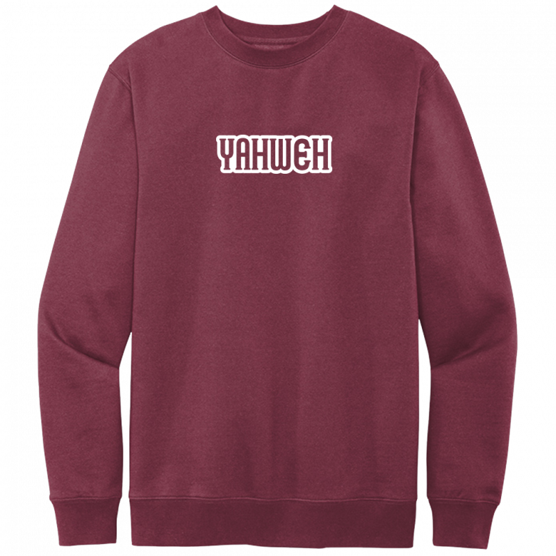 Yahweh White Design Crewneck Sweatshirt