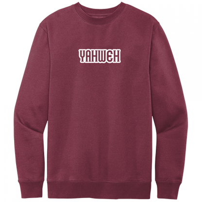 Yahweh White Design Crewneck Sweatshirt