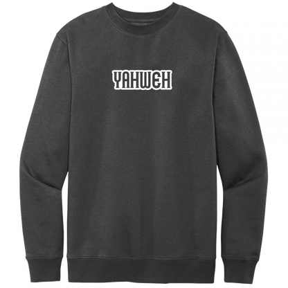 Yahweh White Design Crewneck Sweatshirt