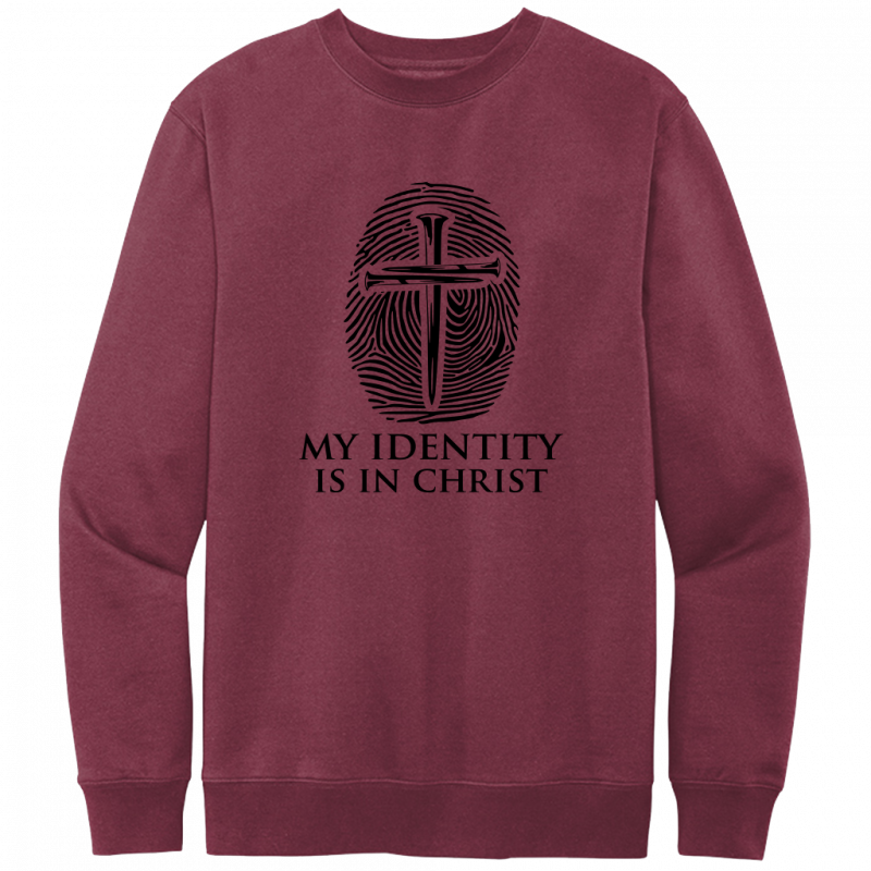 My Identity Is In Christ Black Design Crewneck Sweatshirt