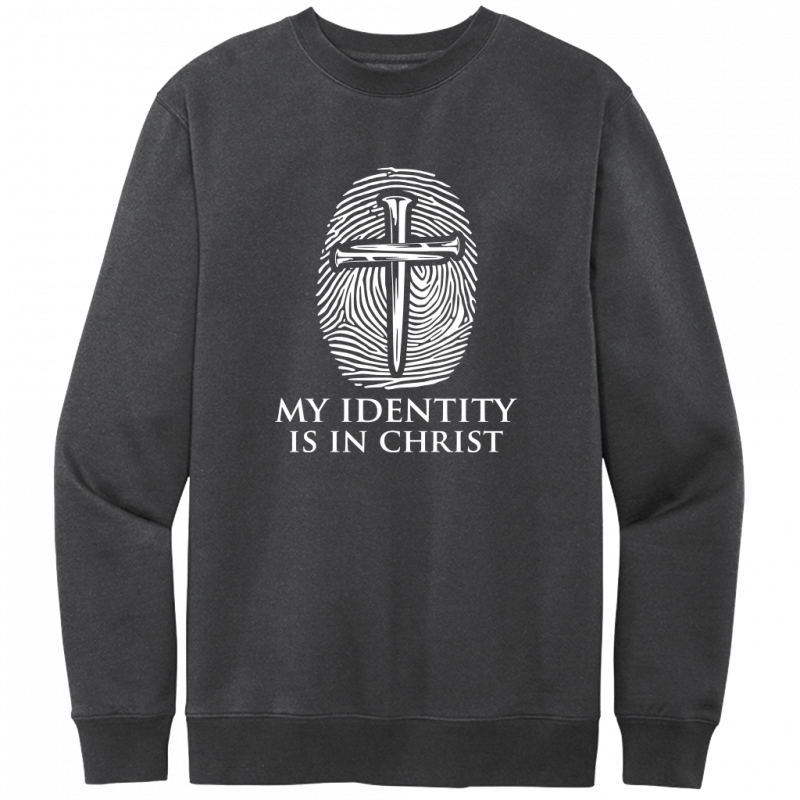 My Identity Is In Christ White Design Crewneck Sweatshirt