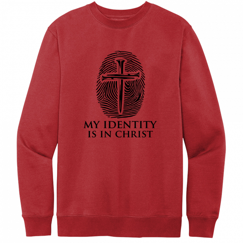 My Identity Is In Christ Black Design Crewneck Sweatshirt