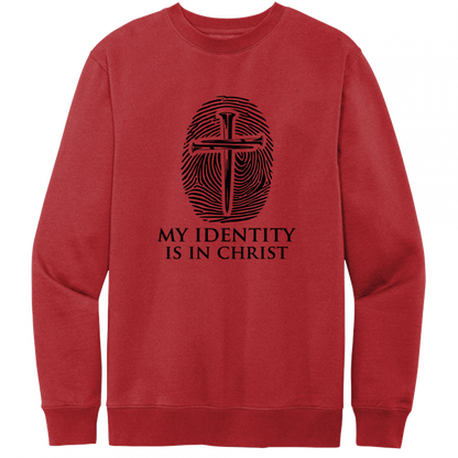 My Identity Is In Christ Black Design Crewneck Sweatshirt