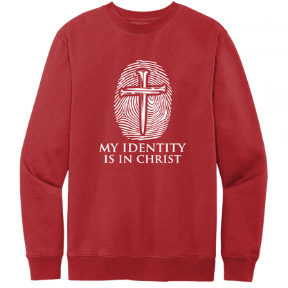 My Identity Is In Christ White Design Crewneck Sweatshirt