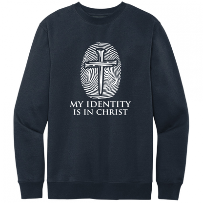 My Identity Is In Christ White Design Crewneck Sweatshirt