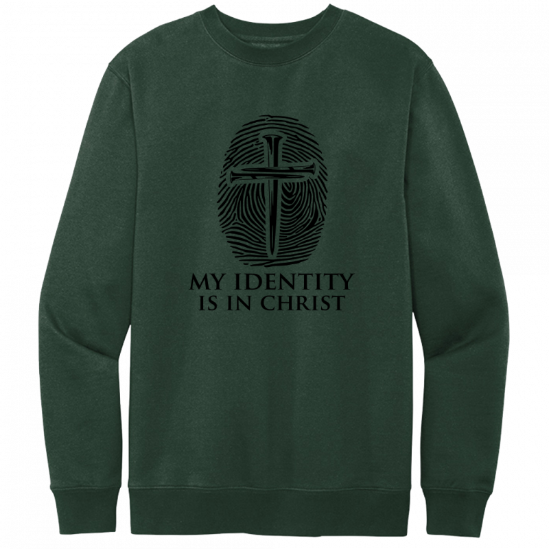 My Identity Is In Christ Black Design Crewneck Sweatshirt