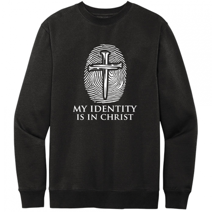 My Identity Is In Christ White Design Crewneck Sweatshirt