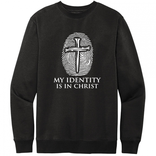 My Identity Is In Christ White Design Crewneck Sweatshirt