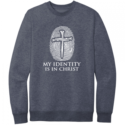 My Identity Is In Christ White Design Crewneck Sweatshirt