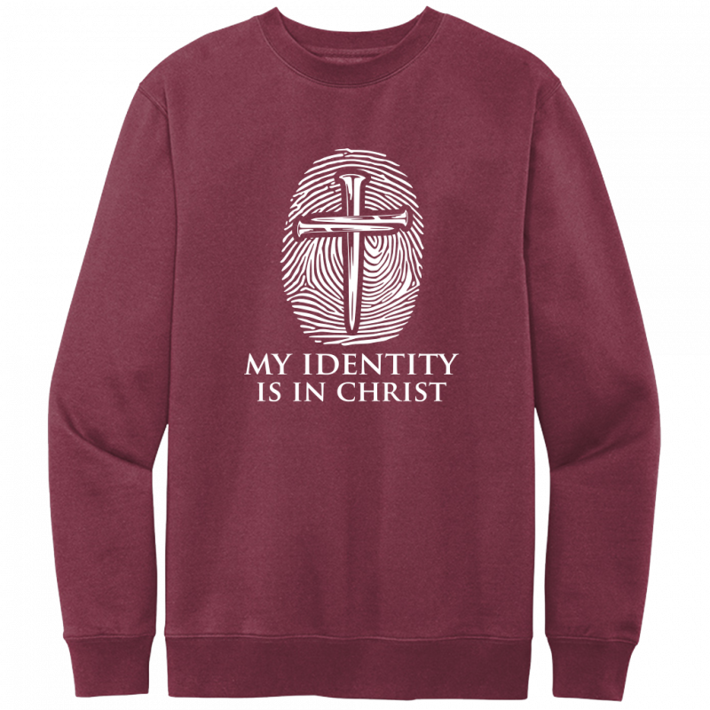 My Identity Is In Christ White Design Crewneck Sweatshirt